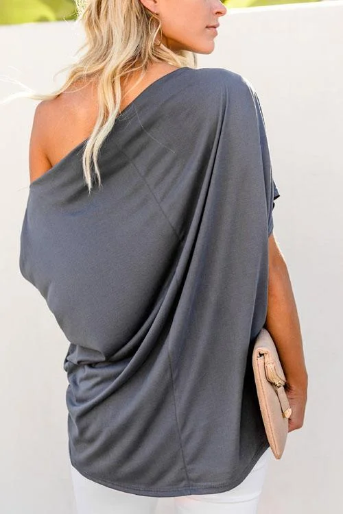 Off Shoulder Casual Loose Top