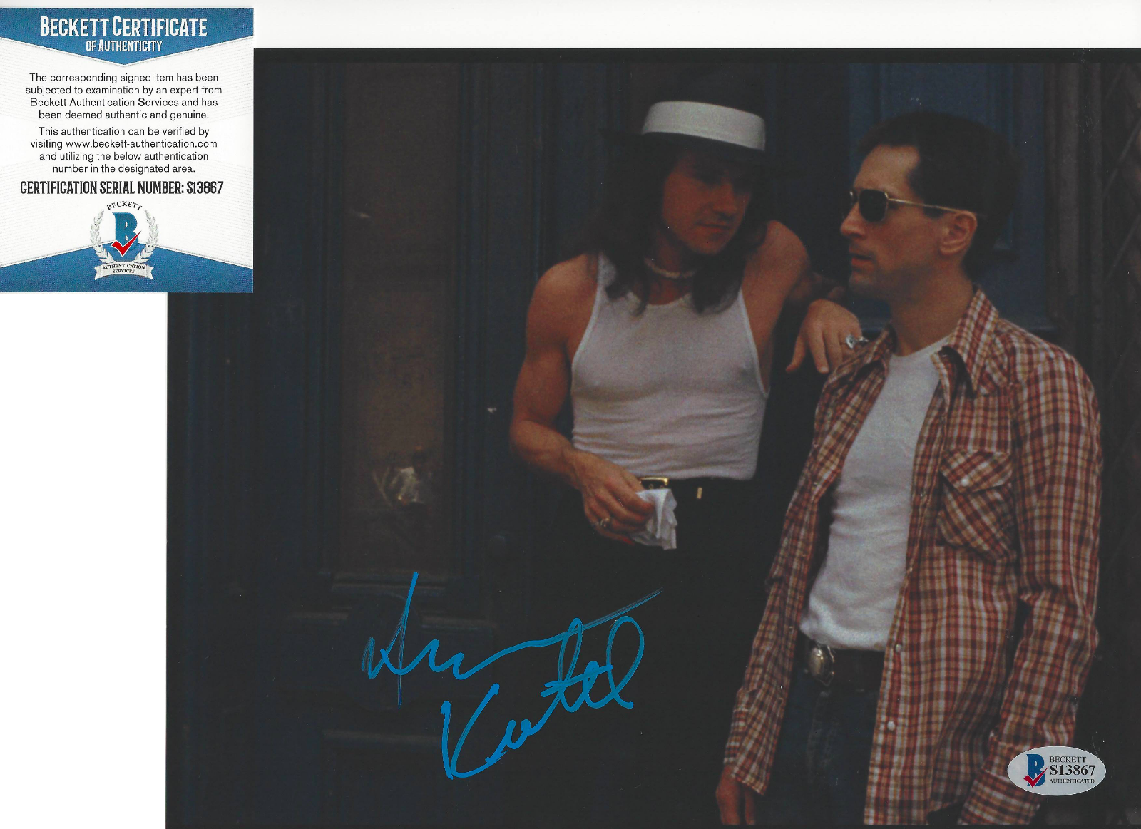 HARVEY KEITEL SIGNED 'TAXI DRIVER' 8X10 Photo Poster painting 2 PULP FICTION BECKETT COA BAS