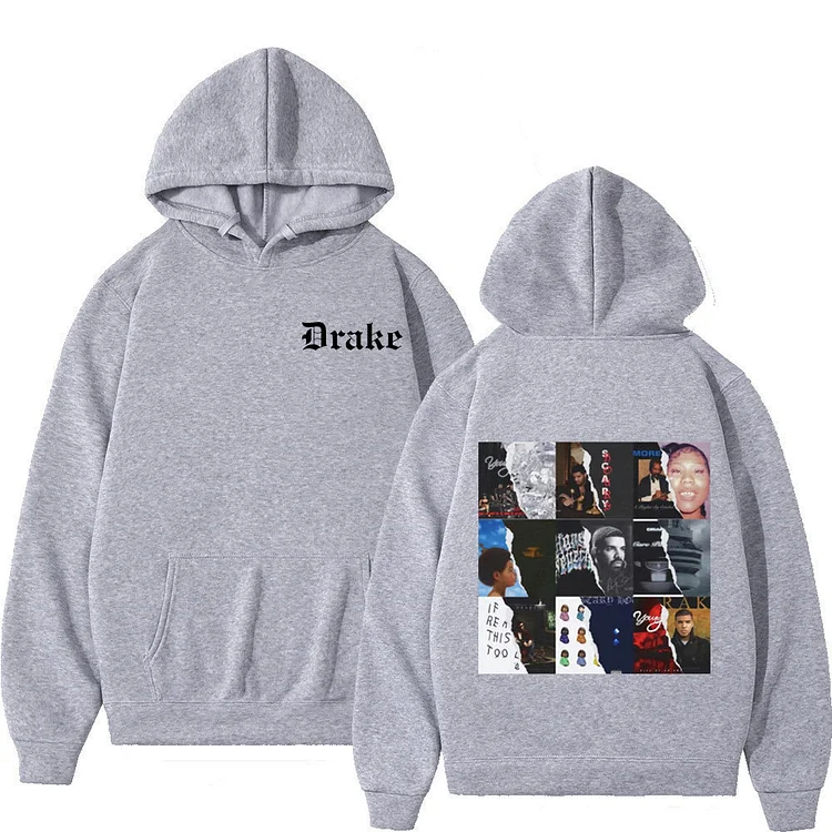 Rapper Drake Album Printed Hoodie Oversized Pullovers Street Hip Hop Hooded Sweatshirts at Hiphopee