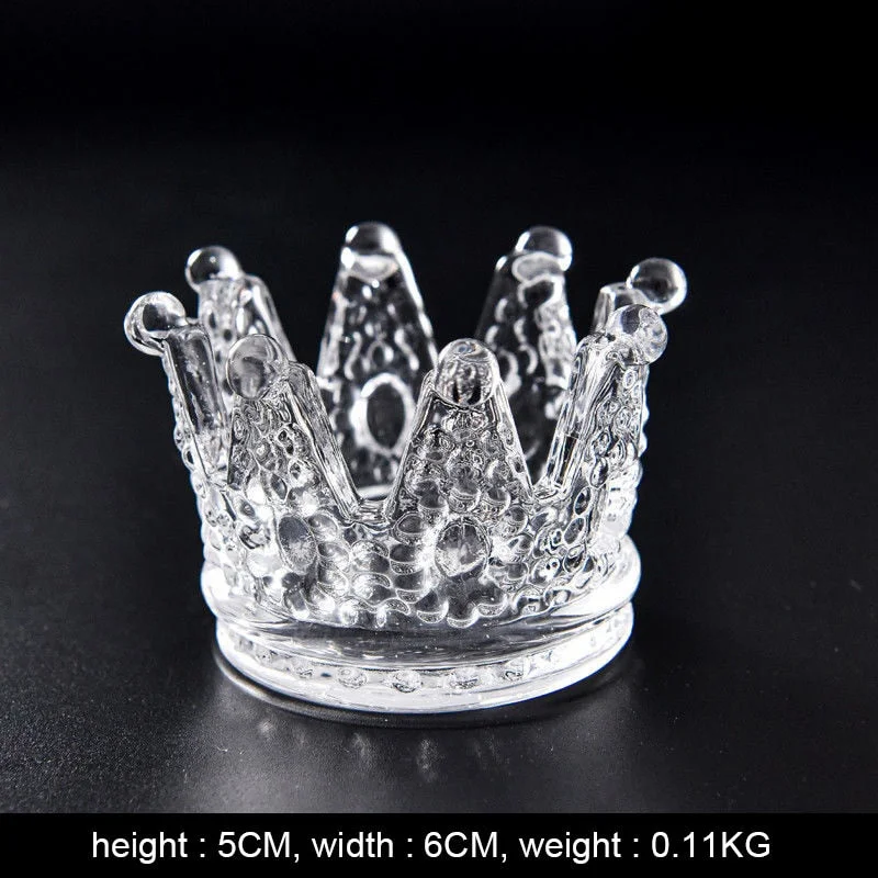 Crown Crystal Candlestick Candle Decoration Cup Crown Glass Candle Cup home living room table crystal glass candlesticks nordic