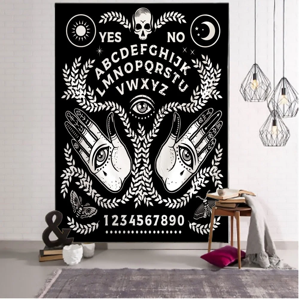 Tarot Brand Black Cat Tapestry Wall Hanging Hippie Moon Wolf Witchcraft Skull Bohemian TAPIZ Art Home Decor