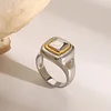 Silver Golden Stainless Steel Unisex Ring