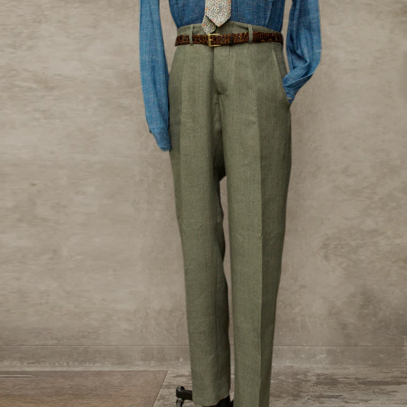 Men's Light Belgian Linen Trousers