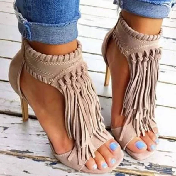 Fashion Open Toe Tassels Ankle Ladies Sandals