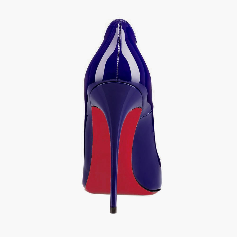 120mm Women's Party Wedding Heels Blue Patent Pumps-vocosishoes