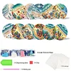 (US Local)Diamond Painting Greeting Cards Diamond Art Cards for Adults (12pcs Beach Waves)