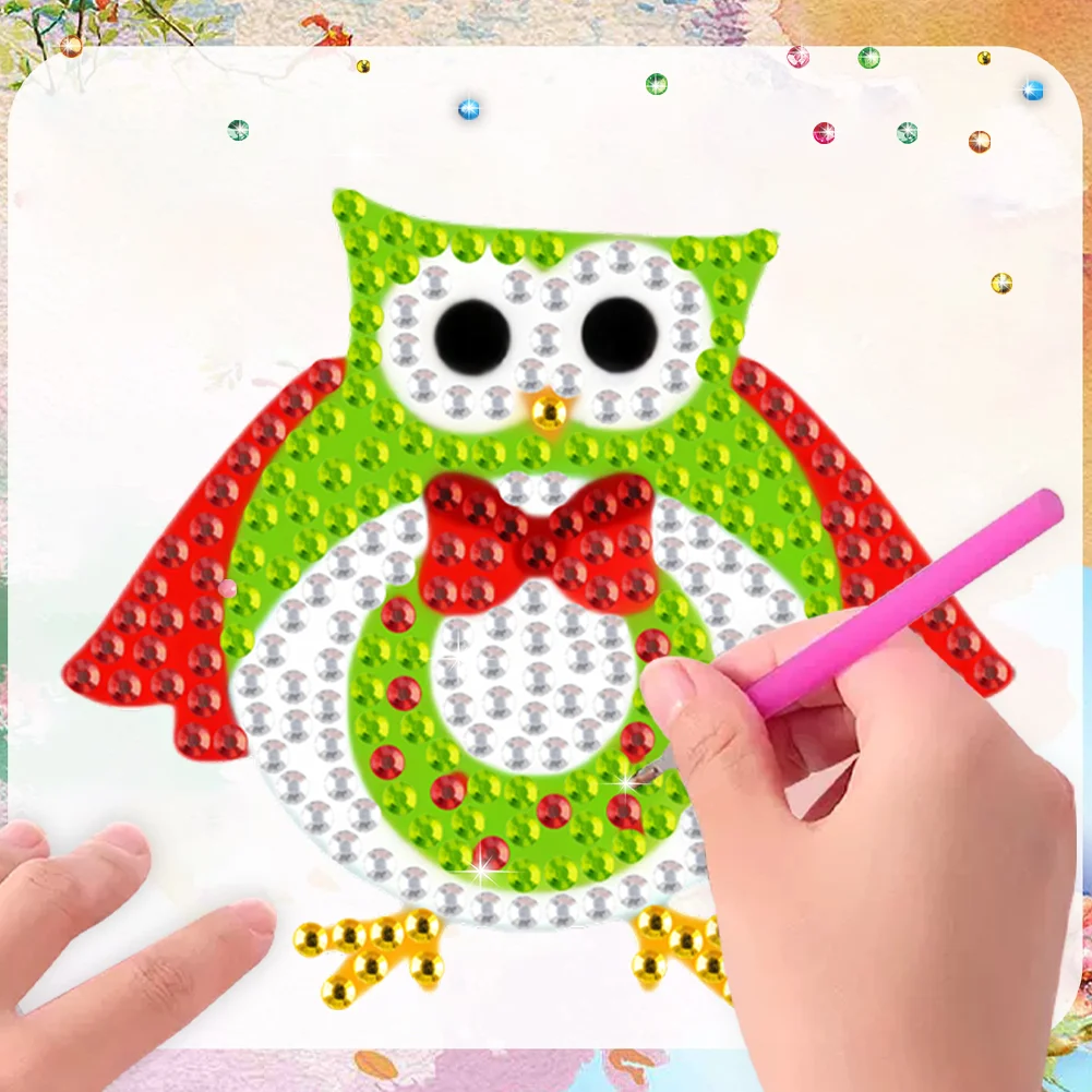 6Pcs Acrylic Owl Diamond Painting Art Fridge Magnet for Fridge Whiteboards