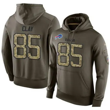NFL Men's  Buffalo Bills #85 Charles Clay Stitched Green Olive Salute To Service KO Performance Hoodie
