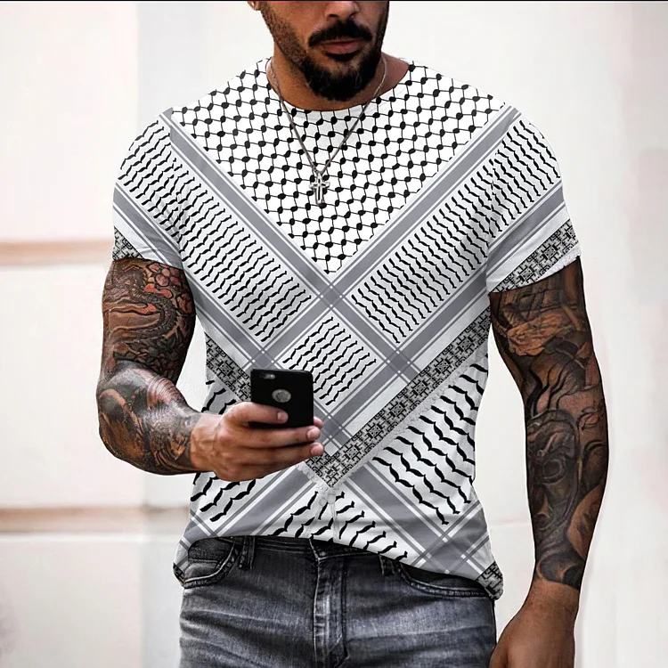 Men's Be Free And Peace Forever Print Casual T-Shirt