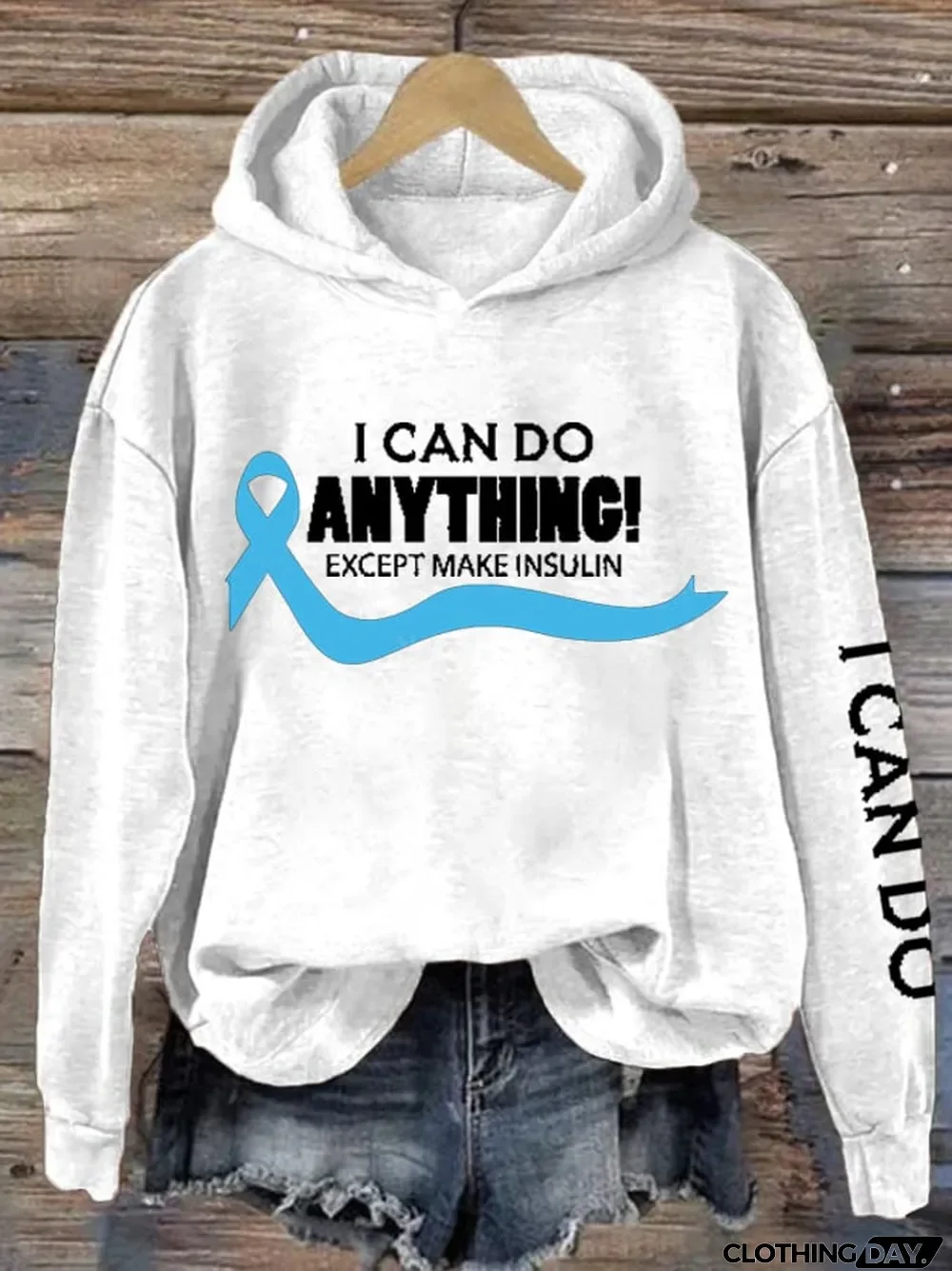 Women's I Can Do Anything Except Make Insulin Print Hoodie Long Sleeve Sweatshirt