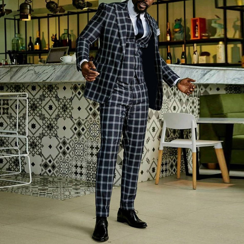 Check Suit And Pants Two-Piece Set