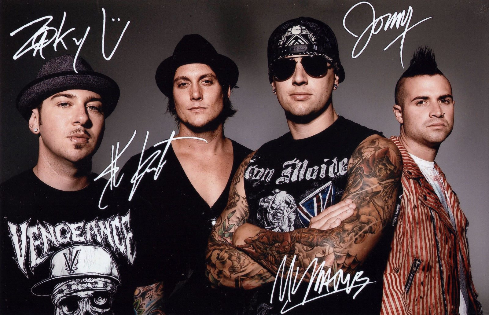 AVENGED SEVENFOLD ENTIRE GROUP AUTOGRAPH SIGNED PP Photo Poster painting POSTER