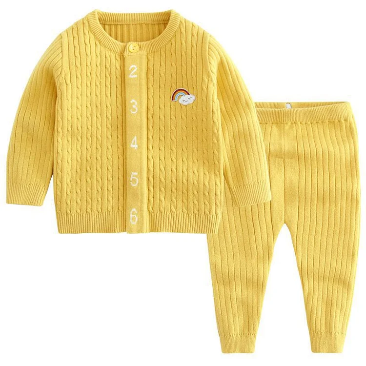 Baby Number Cloud Rainbow Knitted 2 Pieces Set