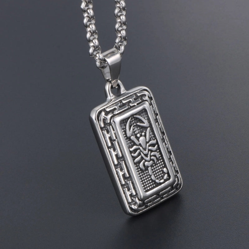 IG Style Minimalist Scorpion Rectangle 304 Stainless Steel Unisex Pendant Necklace