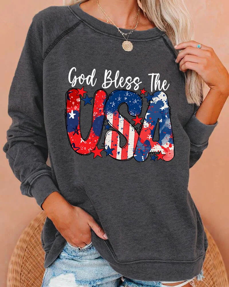 God Bless The USA Deep Gray Sweatshirt