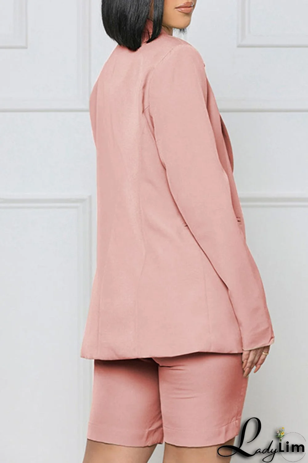 Yellow Casual Solid Patchwork Buttons Turn-back Collar Long Sleeve Two Pieces