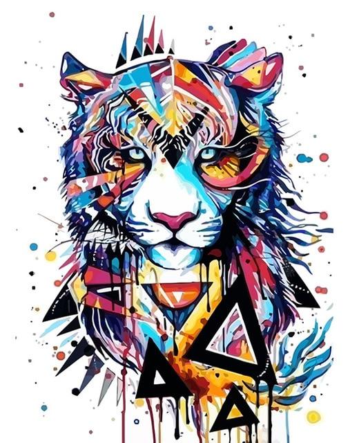 

Colorful Tiger Abstract – Paint By Numbers - 40*50CM, 501 Original