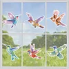 6pcs Diamonds Painting Birds Christmas Atmosphere Window Stickers For Home Decor