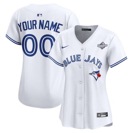 Women's Toronto Blue Jays White 2025 World Series Home Limited Custom Jersey