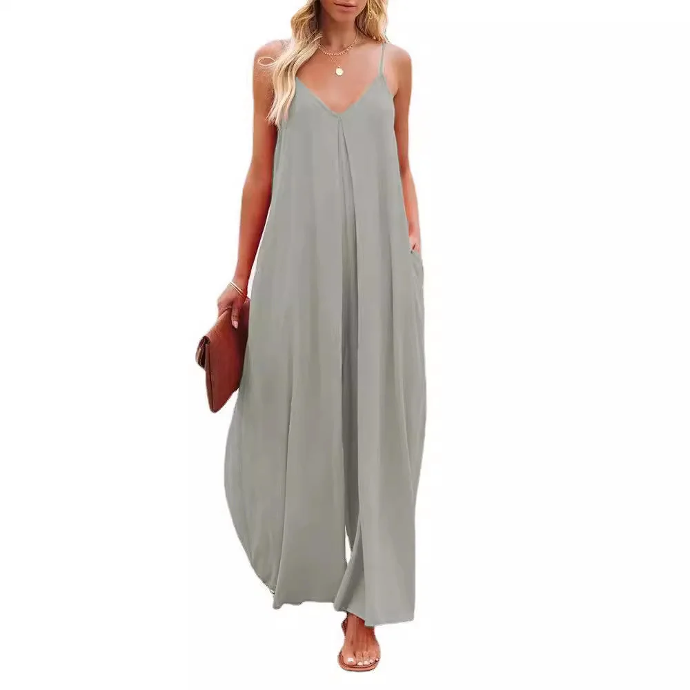 Nigikala Nigikala Wide Leg Trousers Women 2025 Summer New Solid-Colored Bag Casual Jumpsuits