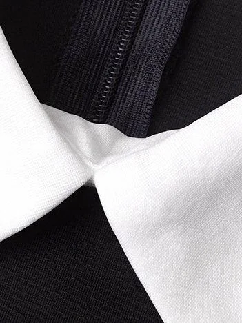 Black Sheath Work Elegant Plain Midi Dress