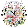 Rabbit 2D Flat DIY Acryl-Diamantmaler-Uhrenanh&auml;nger mit Uhrenfunktion 9,65x9,65 Zoll f&uuml;r W&auml;nde oder Fensterdekorationen im Haus