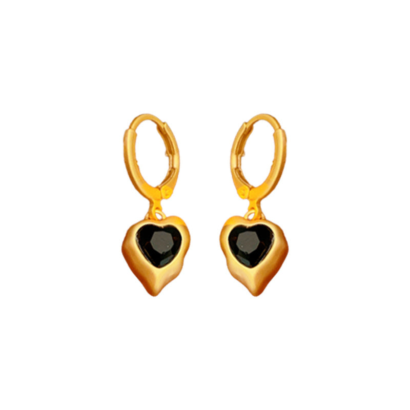 Medieval Heart Geometric Alloy Electroplating Earrings