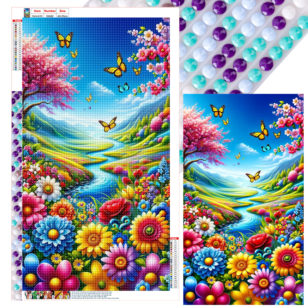 Mountain Scenery 40*70cm(canvas) full round drill diamond painting