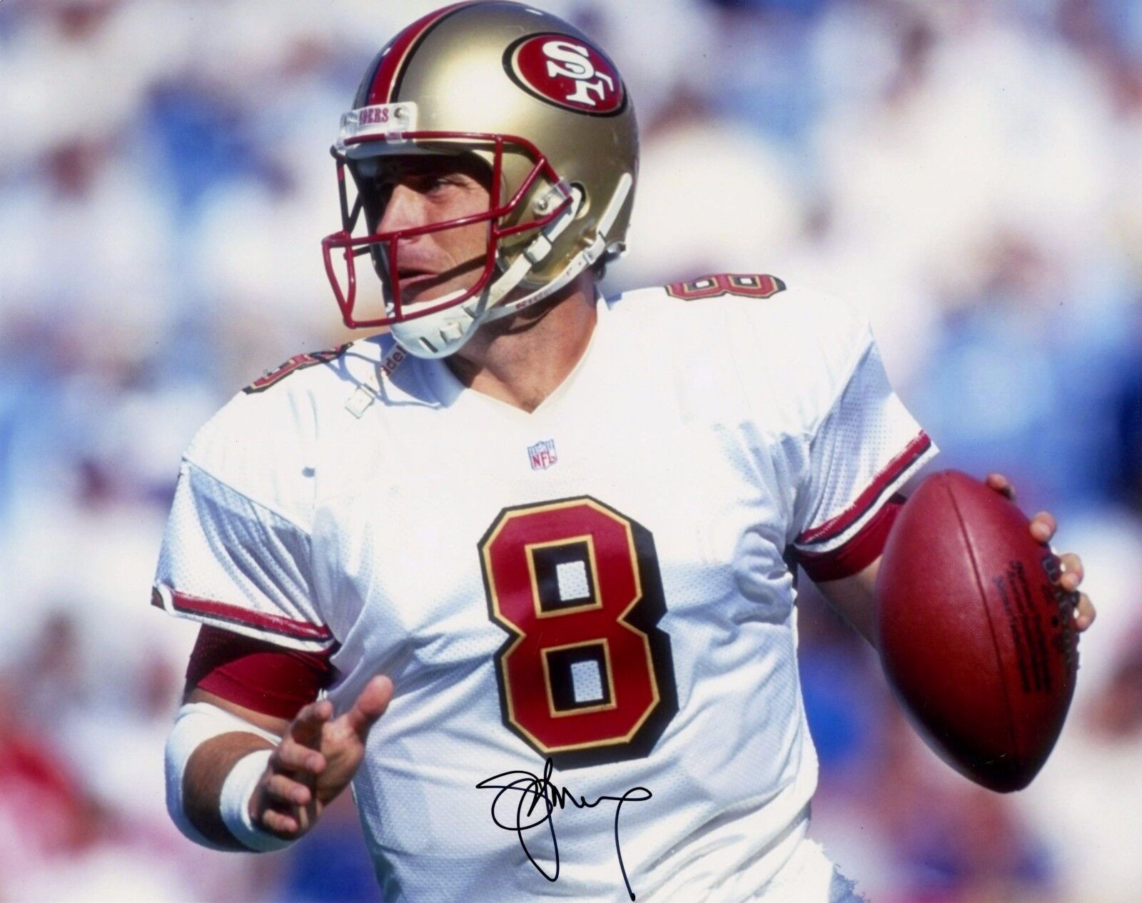 Steve Young Signed 11x14 Photo Poster painting COA Signature Autograph Niners HOF 49ers Auto MVP