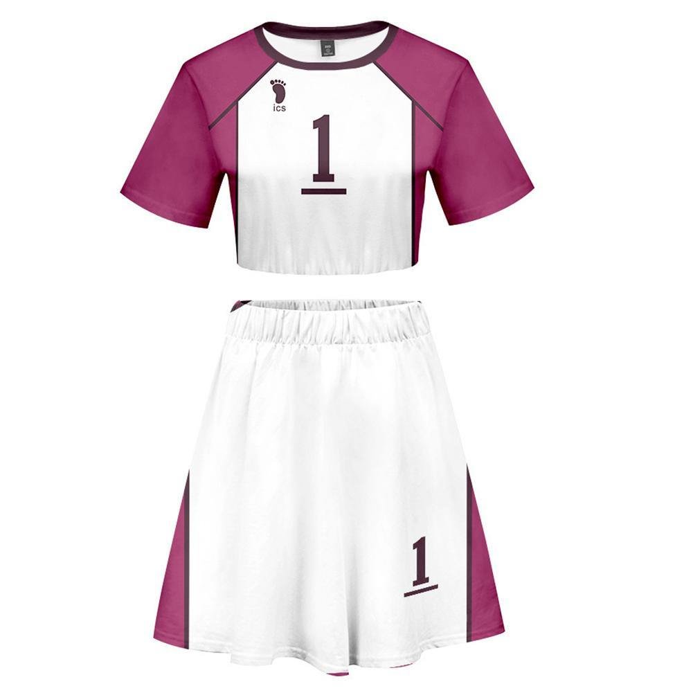 Haikyuu!! Volleyball!! Shiratorizawa Akademie Nummer 1 Wakatoshi Ushijima webliche Kleid Uniform Cosplay Kostüm