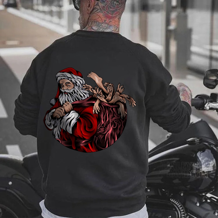 Santa Claus with a Sack Christmas Winter Warm Sweatshirt