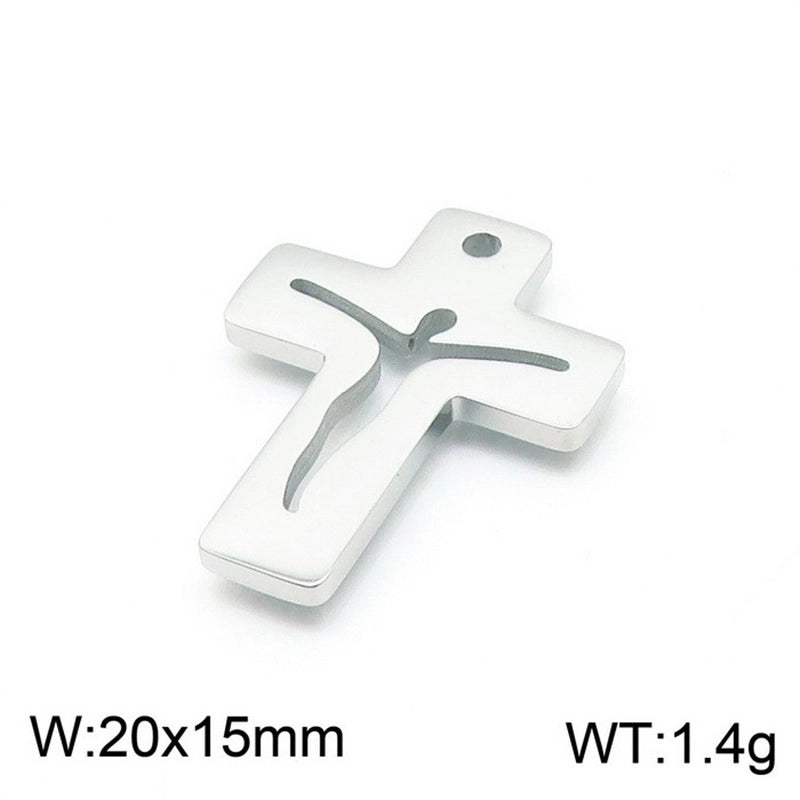 1 Piece Stainless Steel 18K Gold Plated Cross