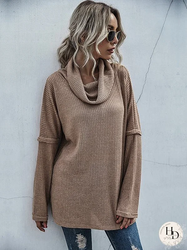 Stacked Collar Knit Sweater