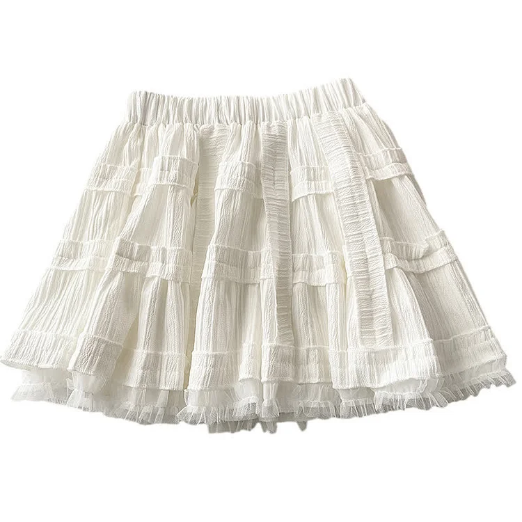 Chic High Waist Mesh Stitching Mini Skirt - Modakawa modakawa