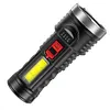 COB Flashlight IPX4 Waterproof Searchlight 4 Modes for Hiking Climbing Emergency