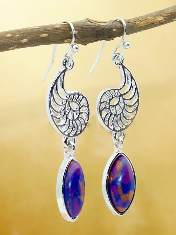 Creative Leisure Purple Turquoise Earrings
