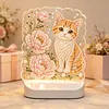 DIY Diamond Art LED Night Light &ndash; Light-Up Table Decor, Double-Sided Printed DIY Crystal Pearl Painting Decoration for Holiday & Gifts(Cat)