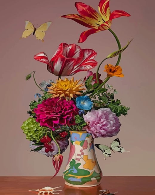 

Aesthetic Vase And Colorful Flowers – Paint By Numbers - 40*50CM, 501 Original