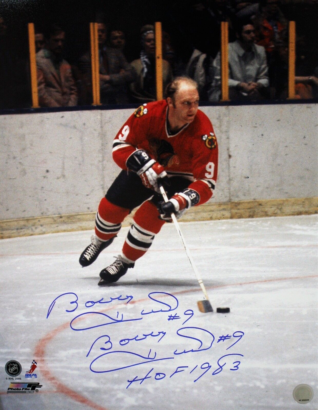 Autographed Bobby Hull 16x20 Chicago Blackhawks Photo Poster painting with COA