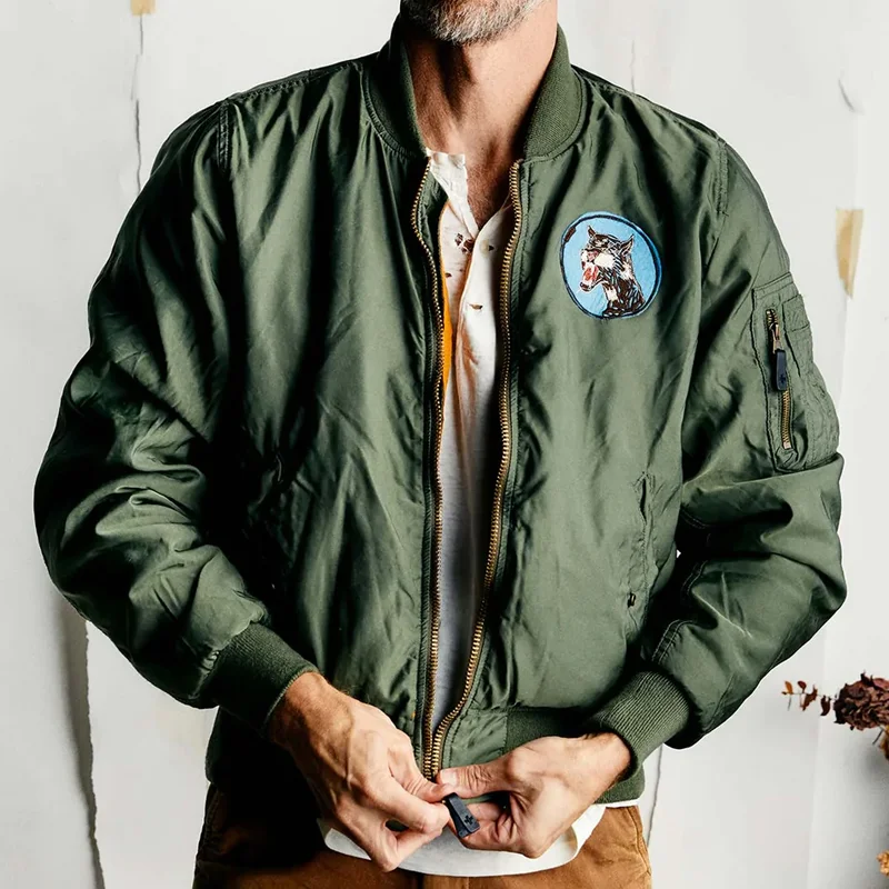 Vintage Olive Ma-1 Bomber Blazer Jacket