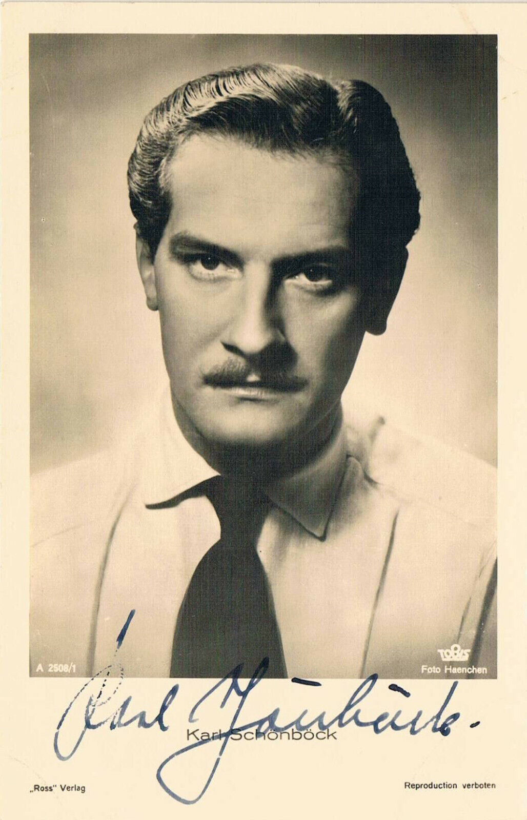 Karl Sch?nb?ck 1909-2001 autograph signed postcard Photo Poster painting 3.5x5.5