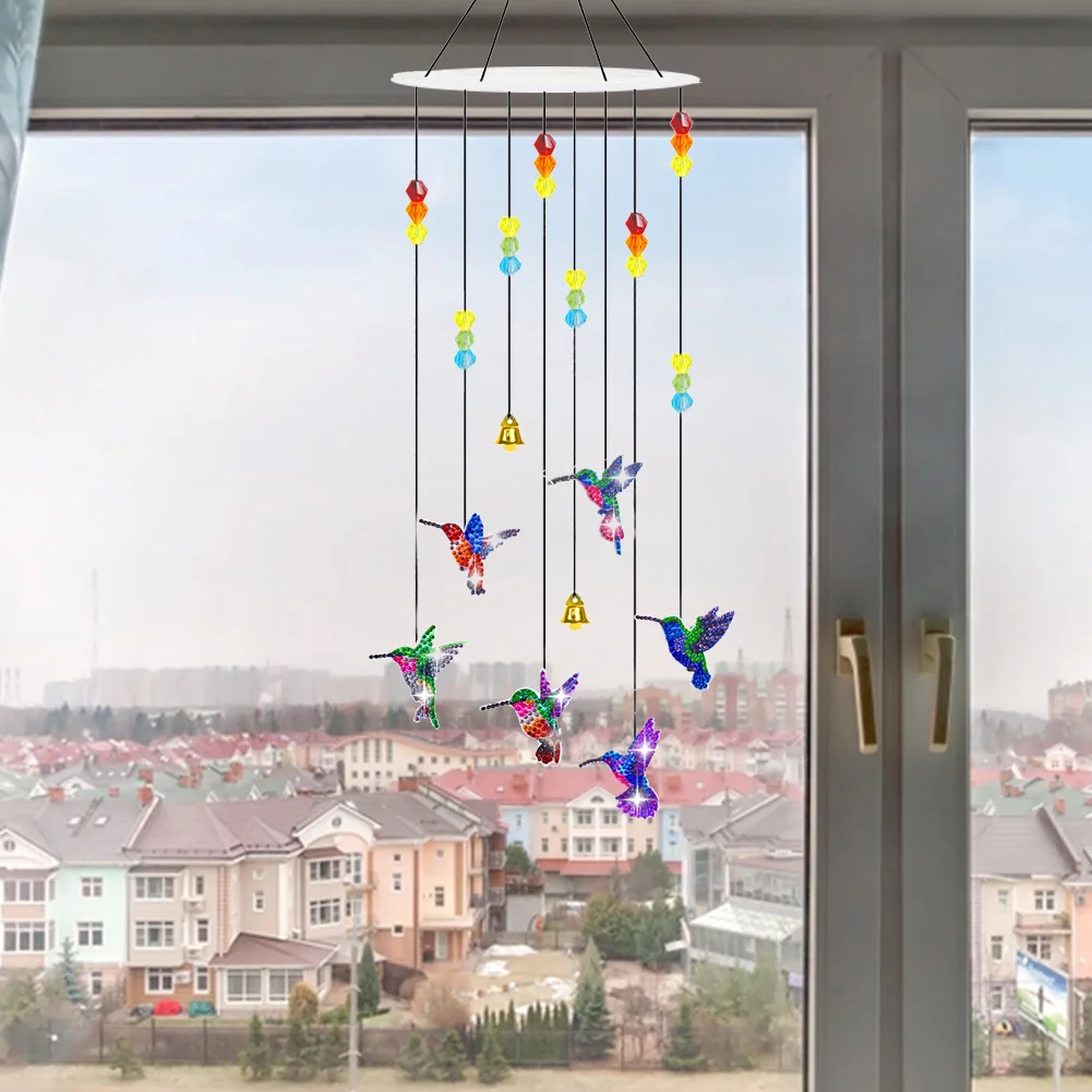 DIY Hummingbird Diamond Art Sun Catcher Butterfly DIY Crystal Wind Chime for Window