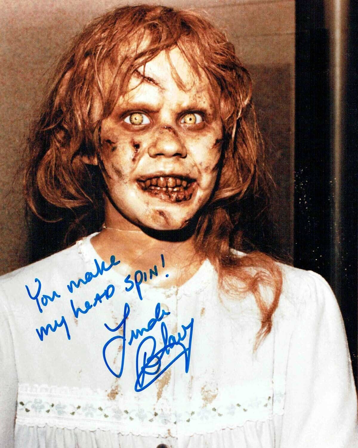 Linda BLAIR SIGNED The Exorcist 10x8 Photo Poster painting A AFTAL COA You Make My Head Spin