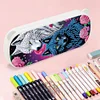 (US Local)Wolf Pattern DIY Diamond Pencil Case Pens Brushes Accessories Travel Pencil Box