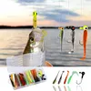 40pcs Soft Fishing Lures Kit with 10pcs Jig Head Hook Artificial Bait Soft Bait