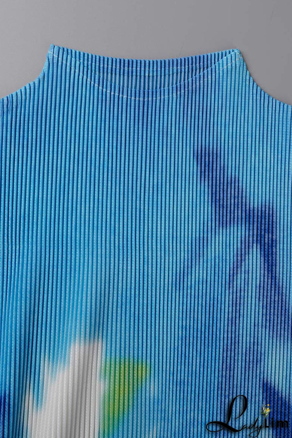 Apricot Casual Elegant Gradual Change Print Patchwork Fold O Neck Short Sleeve Two Pieces