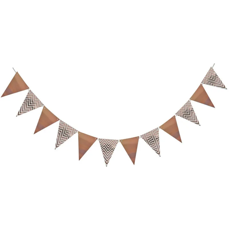 3m 12 Flag Gold Pink Paper Board Garland Banner For Baby Shower Birthday Party Decoration Kids Room Decoration Garland Bunting