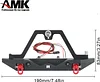 AMK Metal Stinger Front Rear Bumper with LED Light Set for 1/10 RC Crawler Axial SCX10 & SCX10 III TRX4 Redcat Gen8
