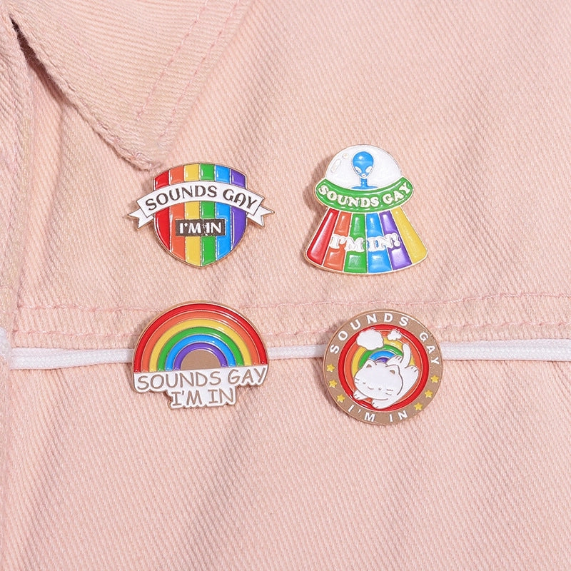 Cartoon Style Cowboy Style Artistic Pin Animal Letter Spacecraft Alloy Stamping Stoving Varnish Plating Kid’S Unisex Brooches