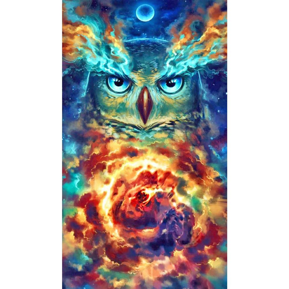 

Flaming Owl - Round Drill Diamond Painting - 40*70CM (Big Size), 501 Original